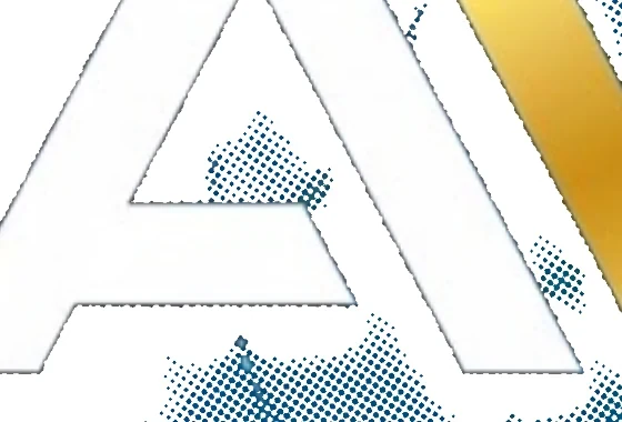 Découpe à l’échelle réelle d’une trame halftone sur fond clair : les points d’encre bleus sont nettement séparés les uns des autres.